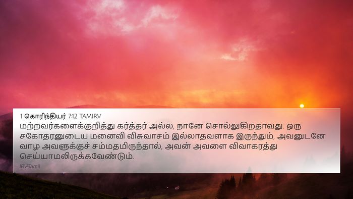 1 கொரிந்தியர் 7:12 TAMIRV Bible Verse Image