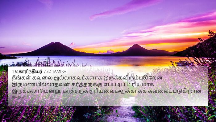 1 கொரிந்தியர் 7:32 TAMIRV Bible Verse Image