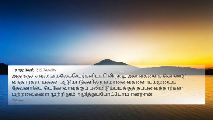 1 சாமுவேல் 15:15 TAMIRV Bible Verse Image