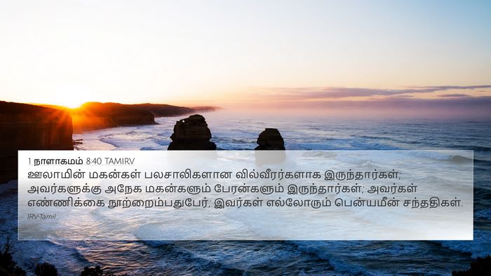 1 நாளாகமம் 8:40 TAMIRV 4K Wallpaper - ஊலாமின் மகன்கள் - 4K Wallpaper Bible Verse