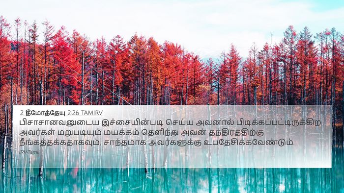 2 தீமோத்தேயு 2:26 TAMIRV 4K Wallpaper - பிசாசானவனுடைய - 4K Wallpaper Bible Verse