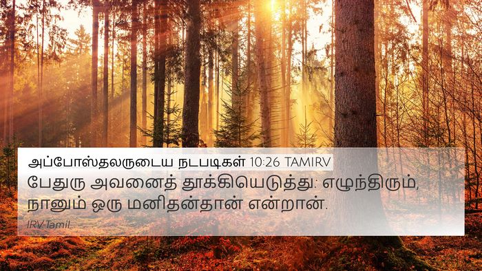 அப்போஸ்தலருடைய நடபடிகள் 10:26 TAMIRV 4K Wallpaper - பேதுரு அவனைத் - 4K Wallpaper Bible Verse