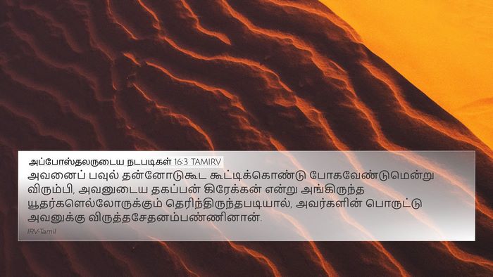 அப்போஸ்தலருடைய நடபடிகள் 16:3 TAMIRV Bible Verse Image