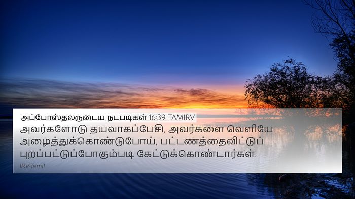 அப்போஸ்தலருடைய நடபடிகள் 16:39 TAMIRV Bible Verse Image