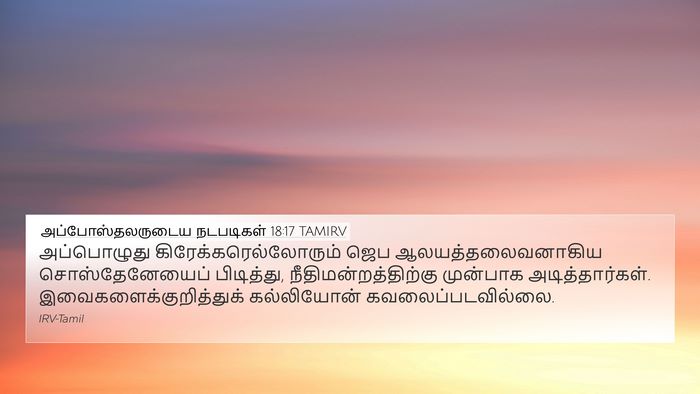 அப்போஸ்தலருடைய நடபடிகள் 18:17 TAMIRV Bible Verse Image
