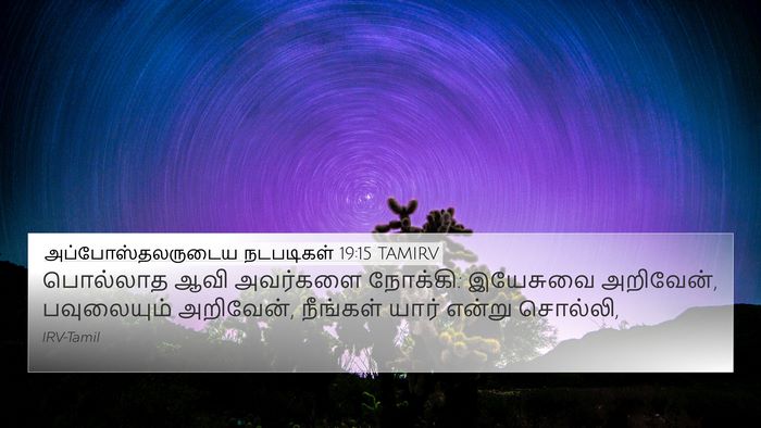 அப்போஸ்தலருடைய நடபடிகள் 19:15 TAMIRV Bible Verse Image