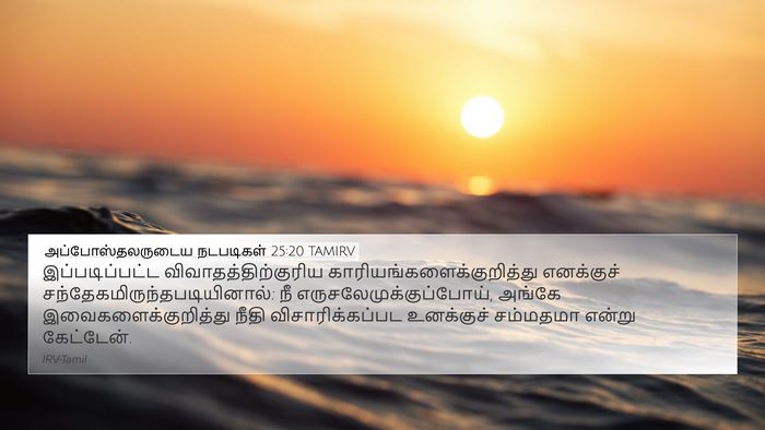 அப்போஸ்தலருடைய நடபடிகள் 25:20 TAMIRV Bible Verse Image