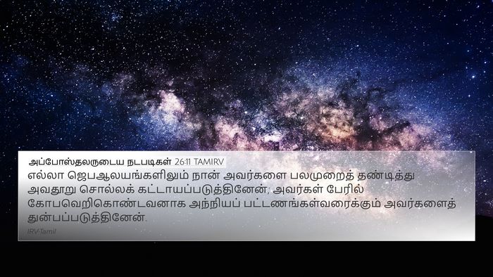 அப்போஸ்தலருடைய நடபடிகள் 26:11 TAMIRV Bible Verse Image