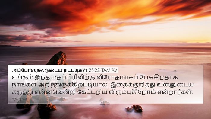 அப்போஸ்தலருடைய நடபடிகள் 28:22 TAMIRV Bible Verse Image