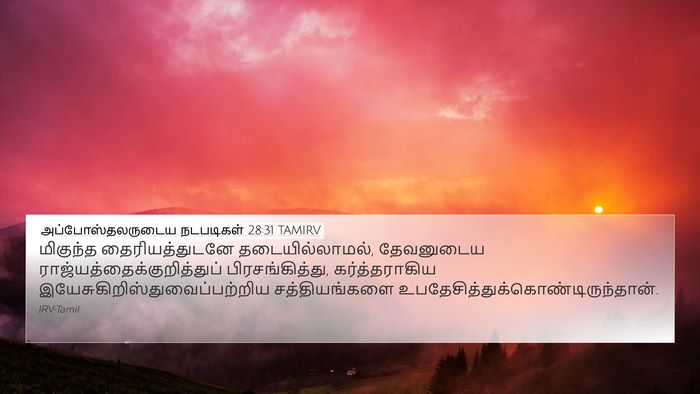 அப்போஸ்தலருடைய நடபடிகள் 28:31 TAMIRV Bible Verse Image