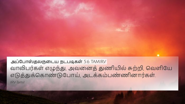 அப்போஸ்தலருடைய நடபடிகள் 5:6 TAMIRV 4K Wallpaper - வாலிபர்கள் - 4K Wallpaper Bible Verse