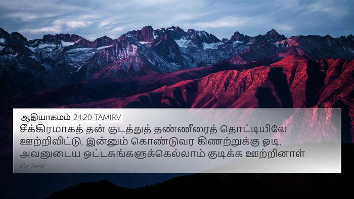 ஆதியாகமம் 24:20 TAMIRV 4K Wallpaper - சீக்கிரமாகத் தன் - 4K Wallpaper Bible Verse
