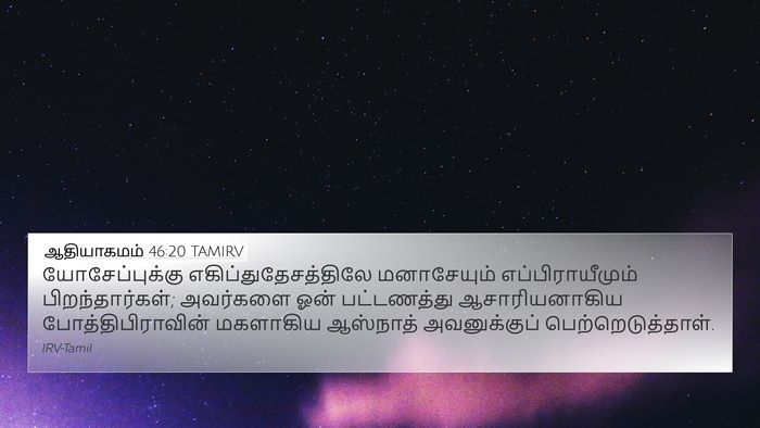 ஆதியாகமம் 46:20 TAMIRV Bible Verse Image