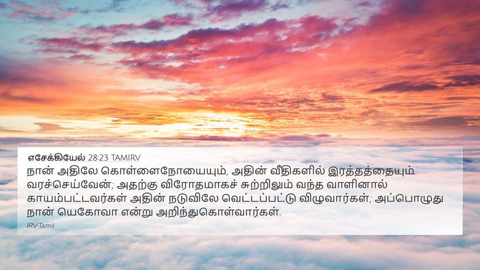 எசேக்கியேல் 28:23 TAMIRV 4K Wallpaper - நான் அதிலே - 4K Wallpaper Bible Verse
