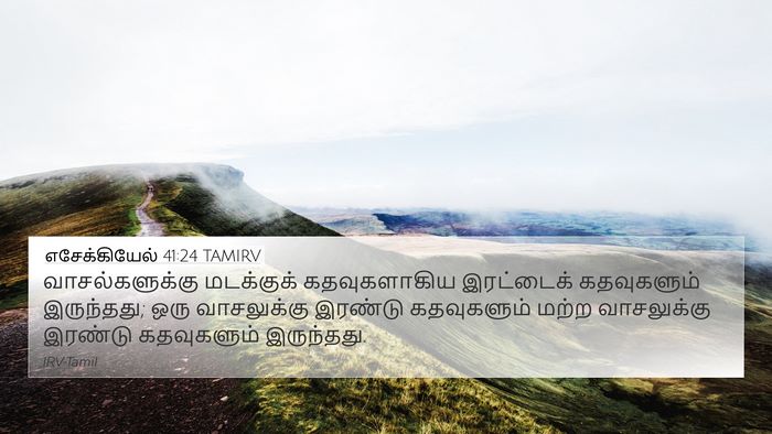 எசேக்கியேல் 41:24 TAMIRV 4K Wallpaper - வாசல்களுக்கு - 4K Wallpaper Bible Verse