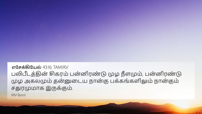 எசேக்கியேல் 43:16 TAMIRV 4K Wallpaper - பலிபீடத்தின் - 4K Wallpaper Bible Verse