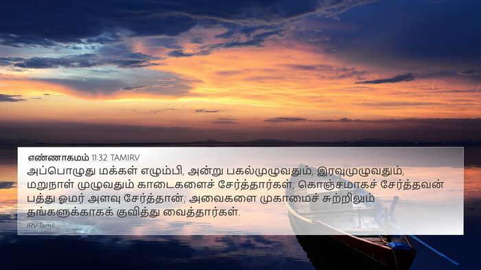 எண்ணாகமம் 11:32 TAMIRV 4K Wallpaper - அப்பொழுது மக்கள் - 4K Wallpaper Bible Verse