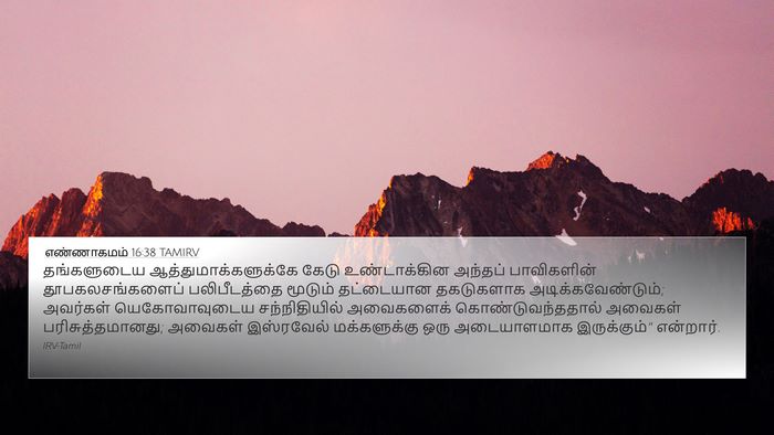 எண்ணாகமம் 16:38 TAMIRV Bible Verse Image