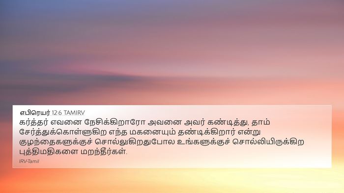 எபிரெயர் 12:6 TAMIRV Bible Verse Image