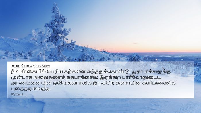 எரேமியா 43:9 TAMIRV 4K Wallpaper - நீ உன் கையில் - 4K Wallpaper Bible Verse