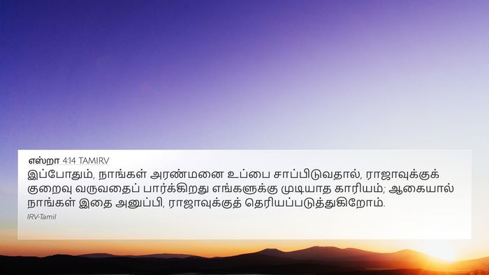 எஸ்றா 4:14 TAMIRV 4K Wallpaper - இப்போதும், - 4K Wallpaper Bible Verse