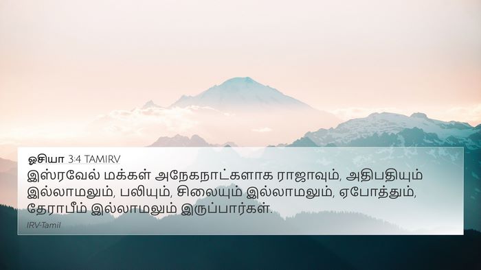 ஓசியா 3:4 TAMIRV 4K Wallpaper - இஸ்ரவேல் மக்கள் - 4K Wallpaper Bible Verse