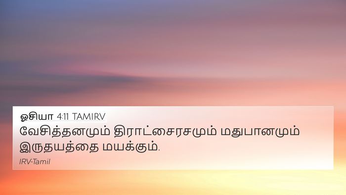 ஓசியா 4:11 TAMIRV 4K Wallpaper - வேசித்தனமும் - 4K Wallpaper Bible Verse