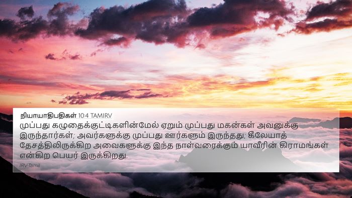 நியாயாதிபதிகள் 10:4 TAMIRV Bible Verse Image