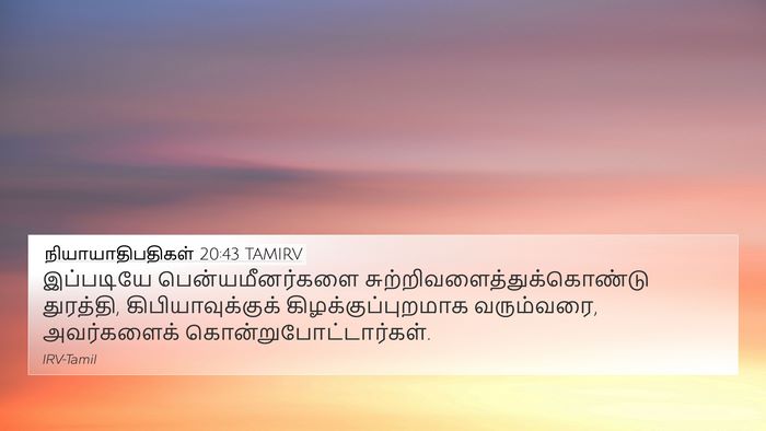 நியாயாதிபதிகள் 20:43 TAMIRV Bible Verse Image