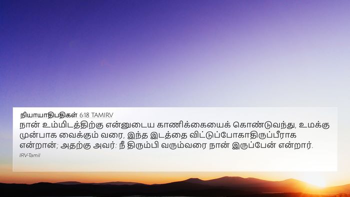 நியாயாதிபதிகள் 6:18 TAMIRV Bible Verse Image
