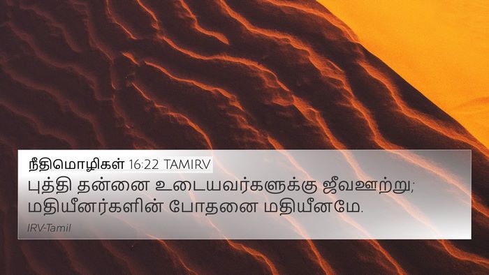 நீதிமொழிகள் 16:22 TAMIRV Bible Verse Image