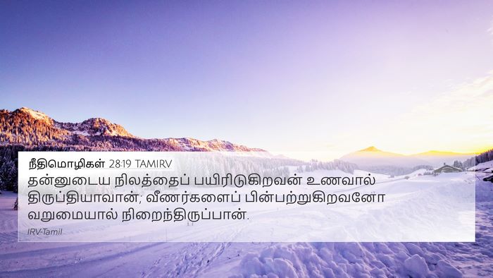 நீதிமொழிகள் 28:19 TAMIRV Bible Verse Image