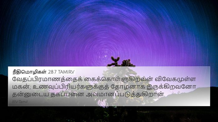 நீதிமொழிகள் 28:7 TAMIRV Bible Verse Image