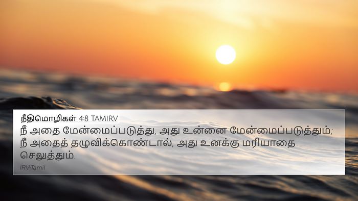நீதிமொழிகள் 4:8 TAMIRV 4K Wallpaper - நீ அதை - 4K Wallpaper Bible Verse