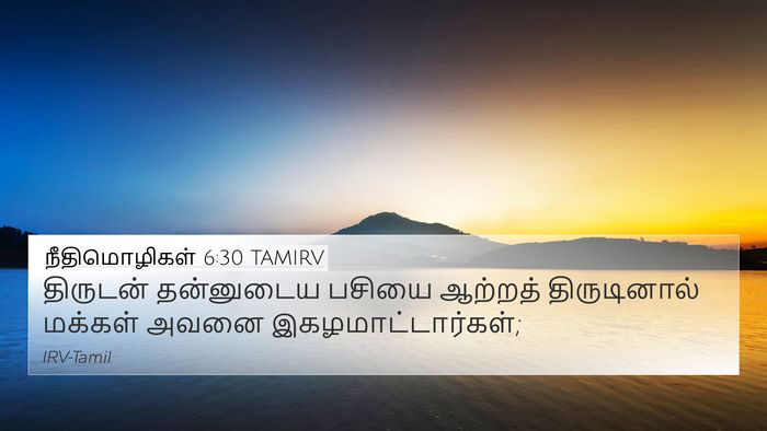 நீதிமொழிகள் 6:30 TAMIRV Bible Verse Image