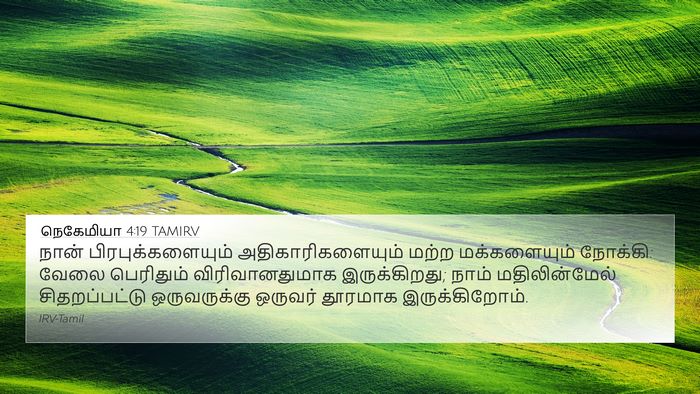 நெகேமியா 4:19 TAMIRV 4K Wallpaper - நான் - 4K Wallpaper Bible Verse