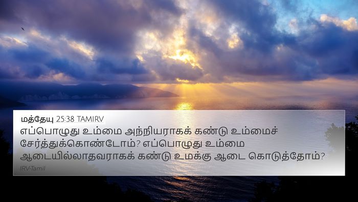 மத்தேயு 25:38 TAMIRV 4K Wallpaper - எப்பொழுது உம்மை - 4K Wallpaper Bible Verse