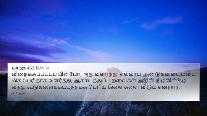 மாற்கு 4:32 TAMIRV 4K Wallpaper - விதைக்கப்பட்டப் - 4K Wallpaper Bible Verse