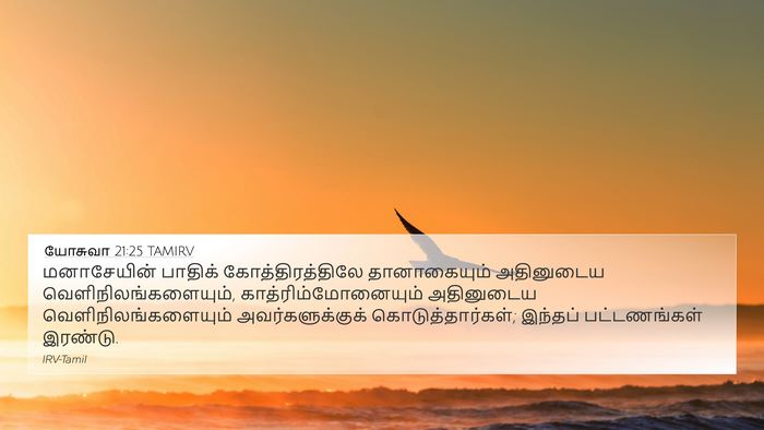 யோசுவா 21:25 TAMIRV 4K Wallpaper - மனாசேயின் பாதிக் - 4K Wallpaper Bible Verse