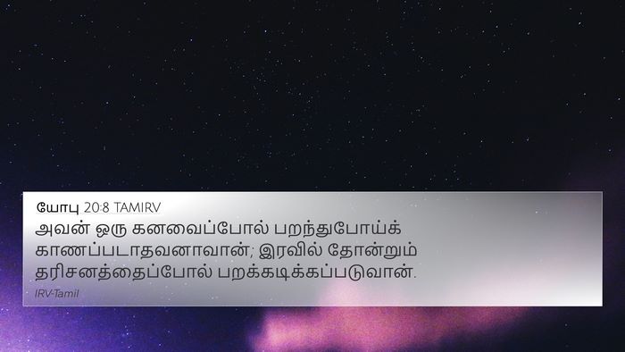 யோபு 20:8 TAMIRV Bible Verse Image