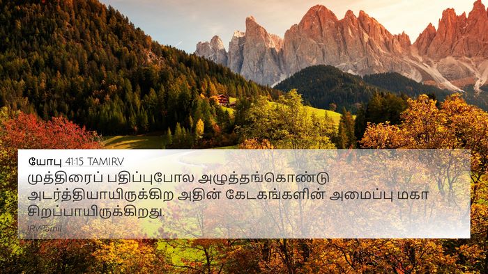யோபு 41:15 TAMIRV 4K Wallpaper - முத்திரைப் - 4K Wallpaper Bible Verse