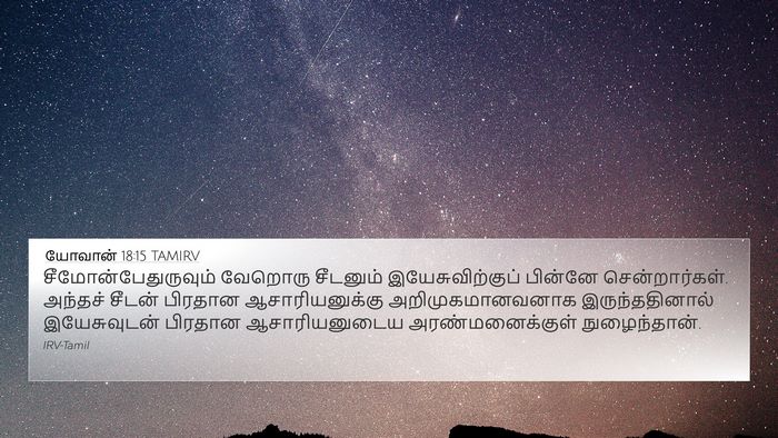 யோவான் 18:15 TAMIRV Bible Verse Image