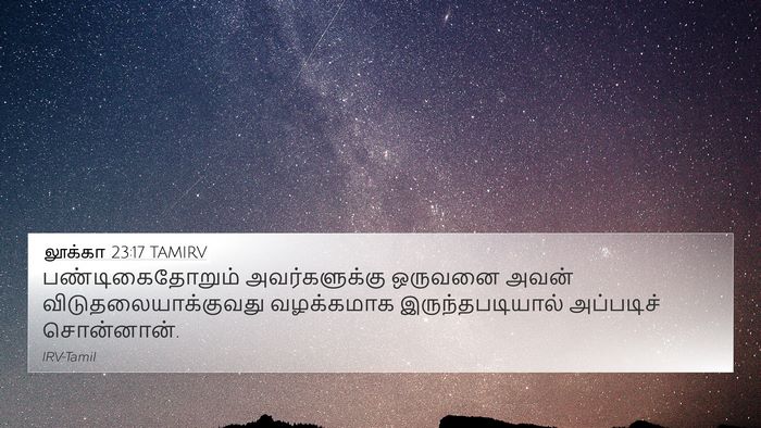 லூக்கா 23:17 TAMIRV 4K Wallpaper - பண்டிகைதோறும் - 4K Wallpaper Bible Verse