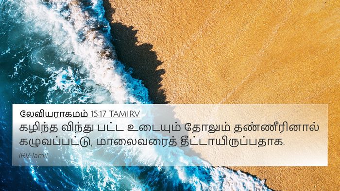 லேவியராகமம் 15:17 TAMIRV 4K Wallpaper - கழிந்த விந்து - 4K Wallpaper Bible Verse