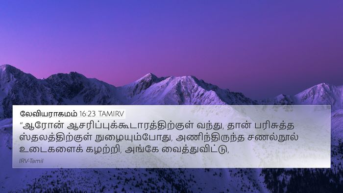 லேவியராகமம் 16:23 TAMIRV Bible Verse Image