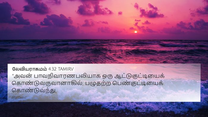 லேவியராகமம் 4:32 TAMIRV 4K Wallpaper - “அவன் - 4K Wallpaper Bible Verse