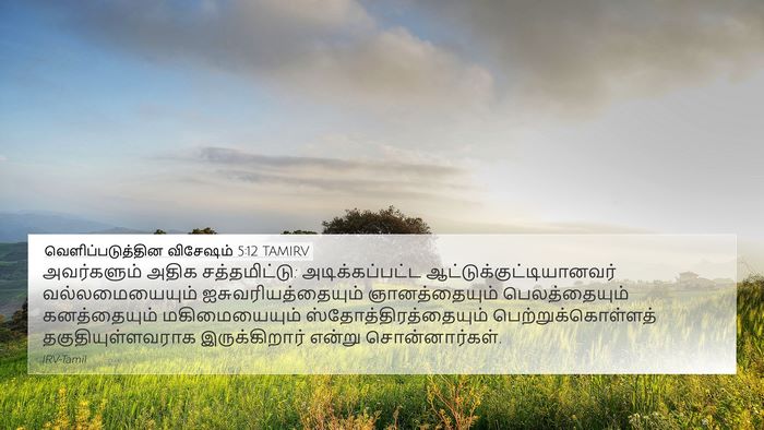 வெளிப்படுத்தின விசேஷம் 5:12 TAMIRV Bible Verse Image