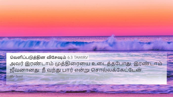 வெளிப்படுத்தின விசேஷம் 6:3 TAMIRV Bible Verse Image