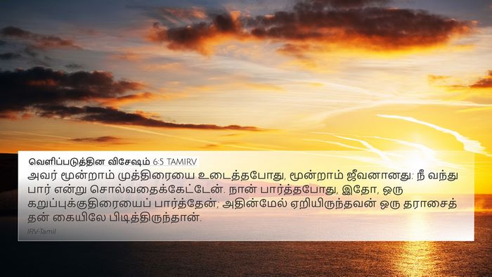 வெளிப்படுத்தின விசேஷம் 6:5 TAMIRV Bible Verse Image