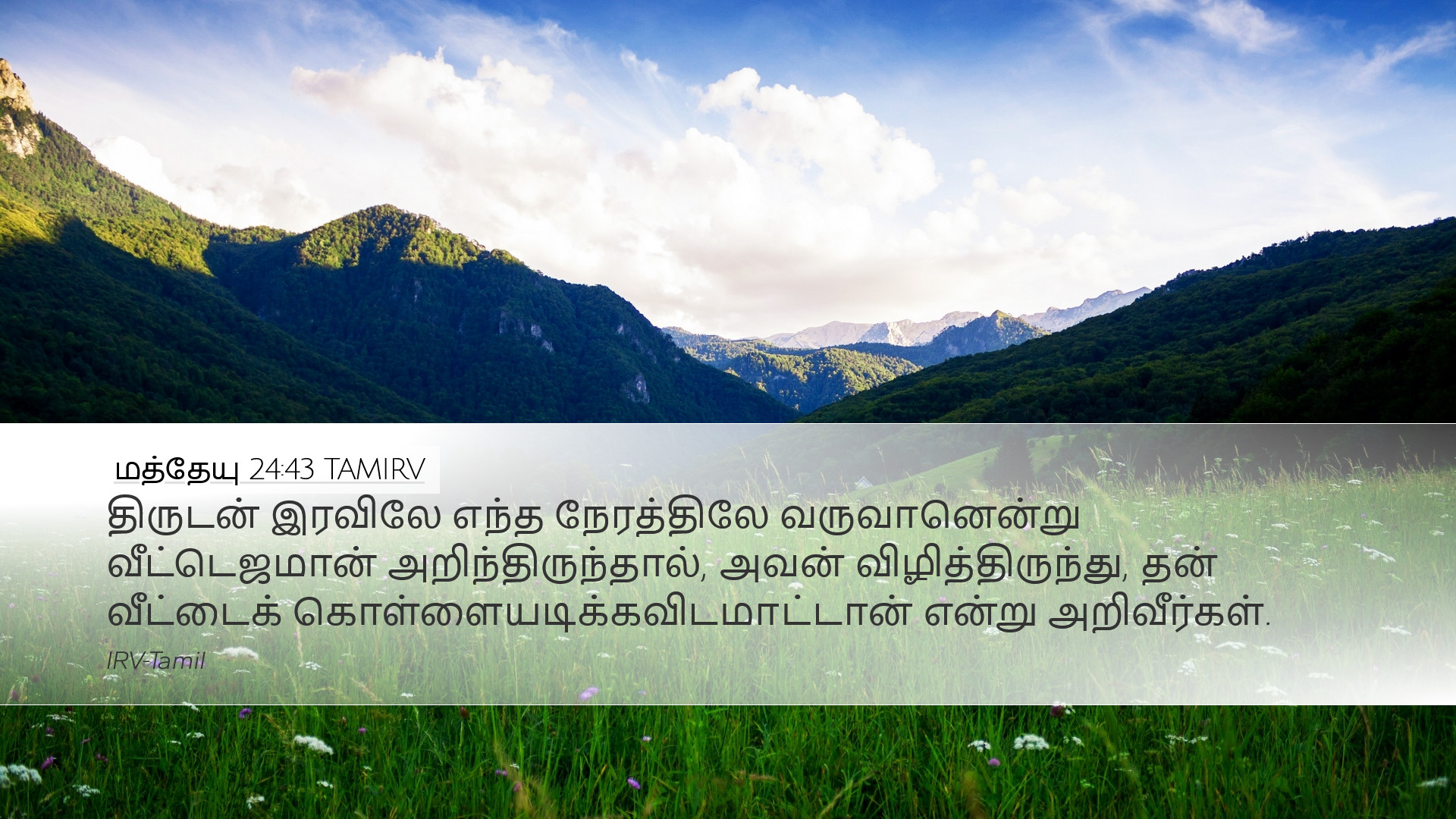 மத்தேயு 24:43 TAMIRV Desktop Wallpaper - திருடன் இரவிலே